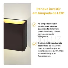 Kit 20 Arandela Led Efeito 2 Fachos Duplo 3w 3000k Opus Cor Marrom Foto mini 4