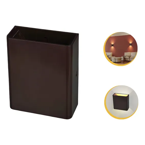 Kit 20 Arandela Led Efeito 2 Fachos Duplo 3w 3000k Opus Cor Marrom Foto 1