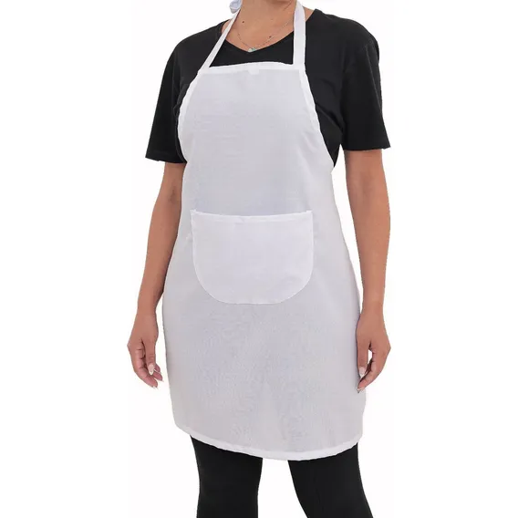 Kit 20 Avental Cozinha Oxford Unissex C/ Bolso Restaurante Cor Branco Foto 1