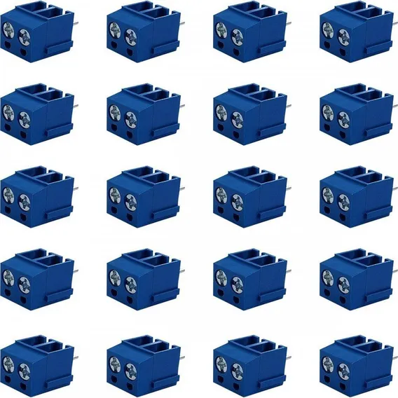 Kit 20 Borne Kre 2 Vias Plástico Azul 12.5mm Ta002 Foto 1