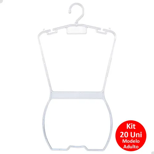 Kit 20 Cabide Corpo Silhueta Adulto Acrílico Transparente Foto 1