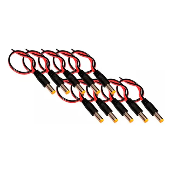 Kit 20 Cabos Rabicho Plug P4 Macho P/ Cftv Fita Led Alarmes Foto 1