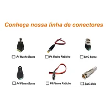 Kit 20 Cabos Rabicho Plug P4 Macho P/ Cftv Fita Led Alarmes Foto mini  3