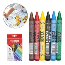 Kit 20 Caixa Giz De Cera 6 Cores 10cm Jumbo Lembrancinha Foto  mini 1