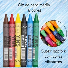 Kit 20 Caixa Giz De Cera 6 Cores 10cm Jumbo Lembrancinha Foto mini  3