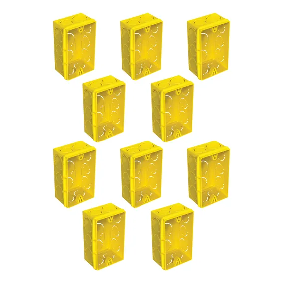 Kit 20 Caixas De Passagem Pvc Embutir 4x2 Amarela Tigre Foto 1