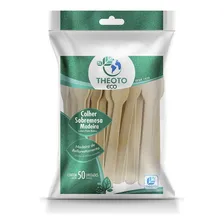 Kit 20 Colher Sobremesa Madeira Com 50 Unidades Theoto Foto mini 3