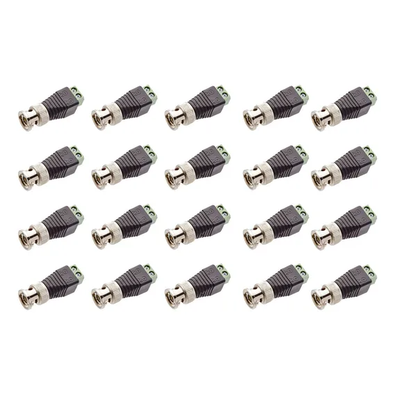 Kit 20 Conector Bnc Macho Com Borne Para Cftv Dvr Camera Foto 1