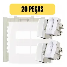 Kit 20 Conjunto 4x4 Tomada 20a + Interruptor Simples Sleek Foto  mini 1