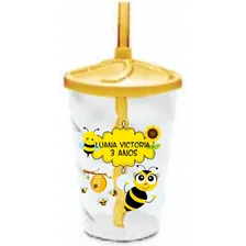 Kit 20 Copos Twister 300ml Personalizado Abelinha. Cor Branco Ou Cristal Foto  mini 1