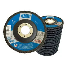 Kit 20 Discos Lixa Tipo Flap 4.1/2 Grão 120 Tyrolit Basic Foto mini 1