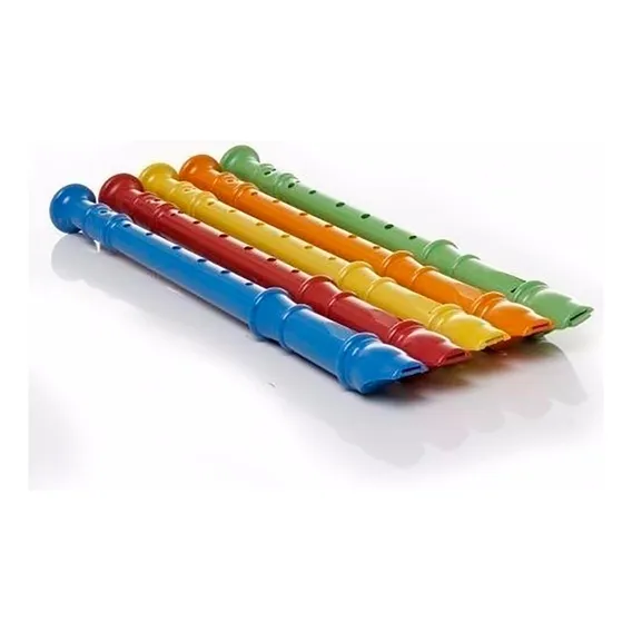 Kit 20 Flauta Doce Infantil Brinquedo Colorida Musical Foto 1