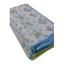 Kit 20 Fralda De Pano Estampada Menino 70x70cm Com Crochê Foto mini 4