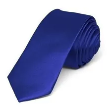 Kit 20 Gravatas Slim Fit Casamento, Padrinhos, Formatura Cor Azul-royal Foto mini 1