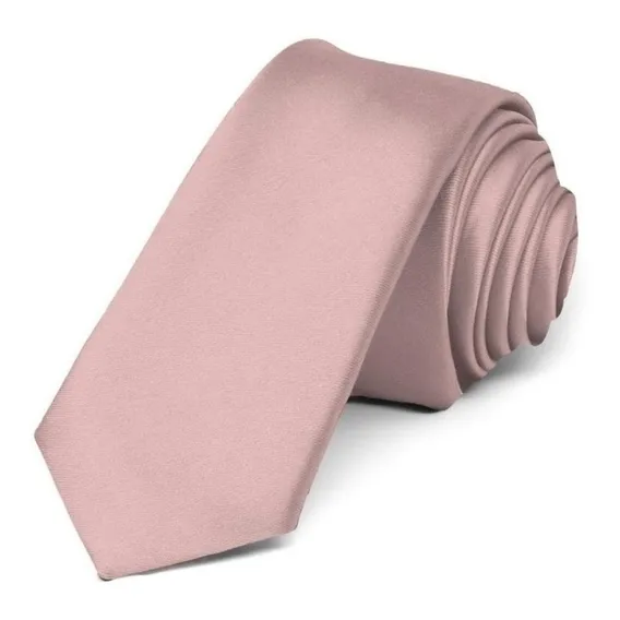 Kit 20 Gravatas Slim Fit Casamento, Padrinhos, Formatura Cor Rosa seco Foto 1