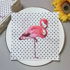 Kit 20 Guardanapo Para Aperitivo Flamingo 15x15cm Pacote Foto mini  3