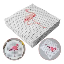 Kit 20 Guardanapo Para Aperitivo Flamingo 15x15cm Pacote Foto  mini 1
