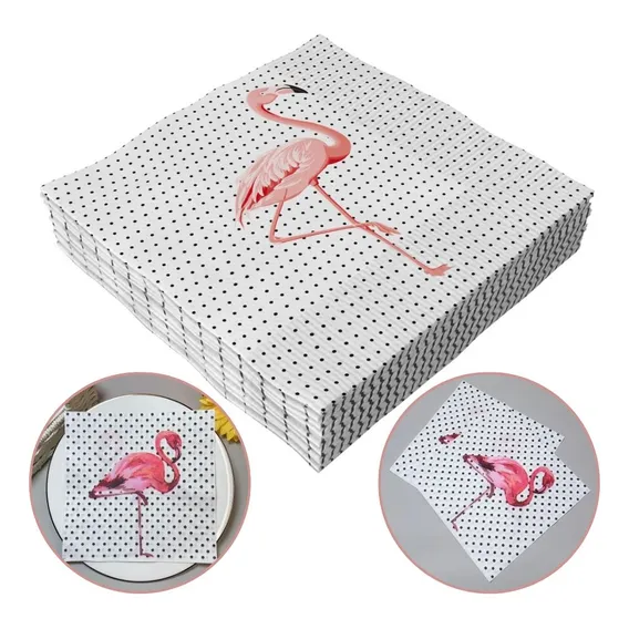 Kit 20 Guardanapo Para Aperitivo Flamingo 15x15cm Pacote Foto 1