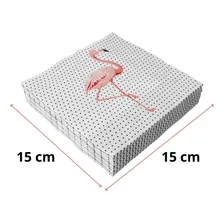 Kit 20 Guardanapo Para Aperitivo Flamingo 15x15cm Pacote Foto mini  2