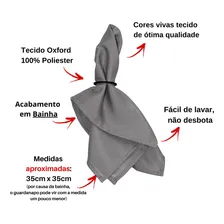 Kit 20 Guardanapos Tecido 35x35cm Oxford Para Mesa Posta Cor Vermelho Lisa Foto mini 4