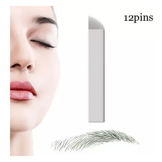 Kit 20 Laminas Tebori 12 Flex Ultrafina 0,18mm Microblading Foto 1
