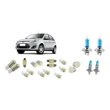 Kit 20 Lâmpadas Brancas Farol + Leds Ford Fiesta 2007 A 2013 Foto  mini 1
