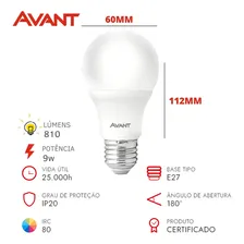 Kit 20 Lâmpadas Led 9w Bulbo E27 Biv Luz Branca 6500k Avant Foto mini  3