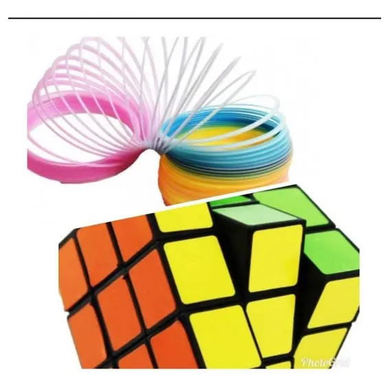 Kit 20 Lembrancinha Cubo Mágico E Mola Divertida. Cor da estrutura Laranja Foto 1