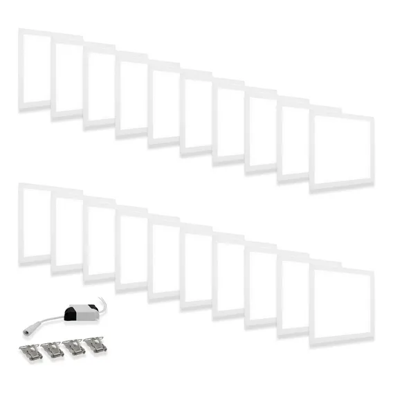 Kit 20 Luminária Plafon Painel 40w Embutir 40x40 Branco Frio Estrutura Branco-frio 110v/220v (bivolt) Foto 1