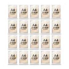 Kit 20 Molduras Para Quadro A4 21x30 Certificado Com Acetato Cor Branco Kit 20 Porta Retratos Foto mini 1