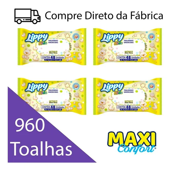 Kit 20 Pacotes Lenco Umedecido Cheirosa Lippy Kids Foto 1