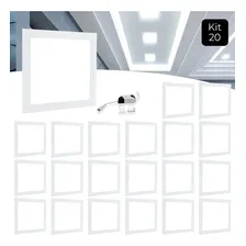 Kit 20 Painel Plafon Led 18w Embutir Quadrado Slim Frio Foto  mini 1