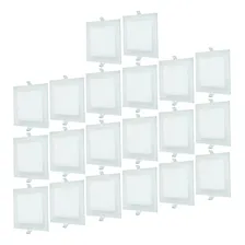 Kit 20 Painel Plafon Led 18w Quadrado Embutir 6500k 22x22 Foto mini 1