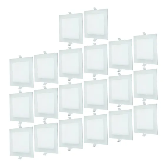 Kit 20 Painel Plafon Led 18w Quadrado Embutir 6500k 22x22 Foto 1