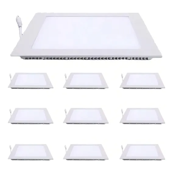 Kit 20 Painel Plafon Led 25w Embutir Quadrado Branco Frio Bivolt Foto 1