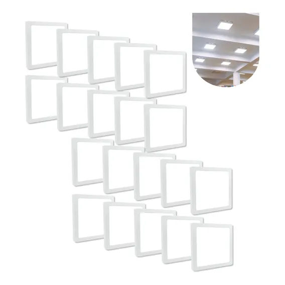 Kit 20 Painel Plafon Sobrepor Led 25w Quadrado Luz Frio Estrutura Branco-frio Foto 1