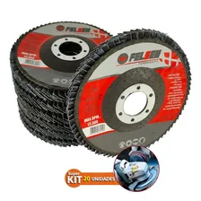 Kit 20 Pçs Disco Lixa Flap 4.1/2 P/ Lixadeira Metal/madeira Foto mini 1