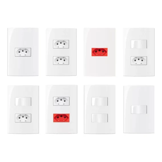 Kit 20 Peça Interruptores Tomadas Sleek 4x2 Branco Margirius Foto 1