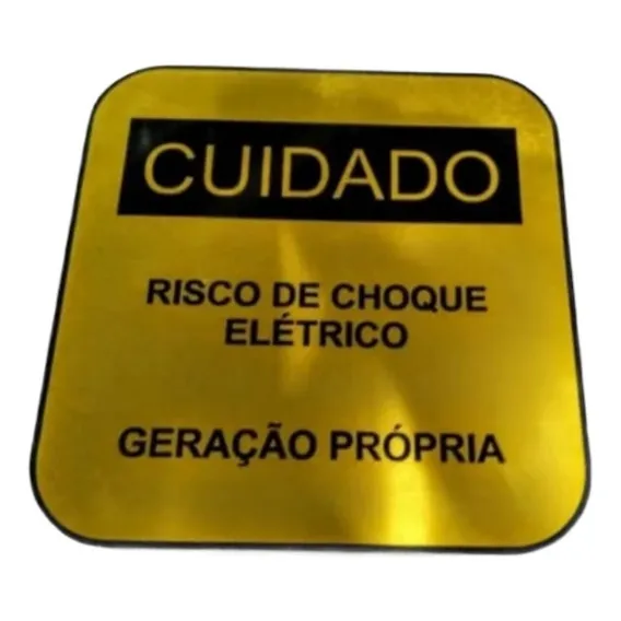 Kit 20 Placas Geração Própria 13x13 * Aluminio* Padrão Cpfl / Rge/ Elektro Cor Amarelo Foto 1