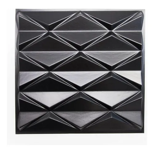 Kit 20 Placas Revestimento Parede Pvc Relevo Abstrato Preto Foto 1