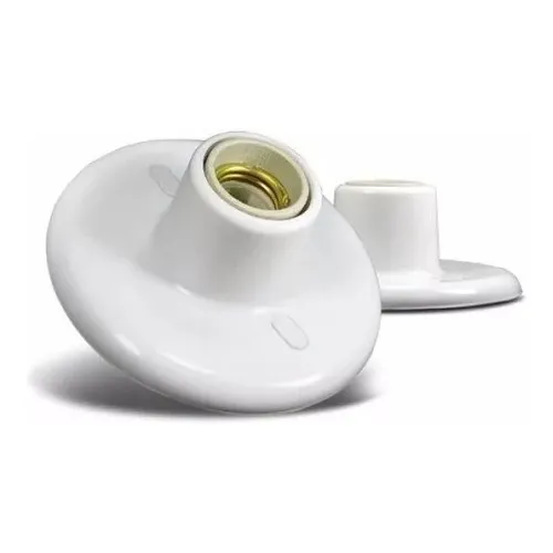 Kit 20 Plafon C/ Bocal P/ Lâmpada Soquete Porcelana E-27 Br Cor Branco 110V/220V (Bivolt) Foto 1