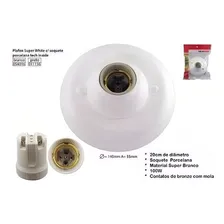 Kit 20 Plafon C/ Bocal P/ Lâmpada Soquete Porcelana E-27 Br Cor Branco 110V/220V (Bivolt) Foto mini  2