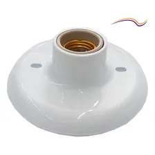 Kit 20 Plafonier Plafon Bco 100w E27 Bocal Porcelana Ilumi Cor Branco Foto mini 2