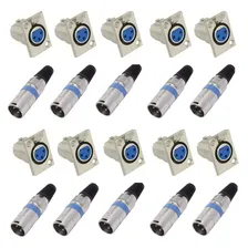Kit 20 Plug Conector Xlr Cannon Macho/femea Painel MFL Foto mini  2