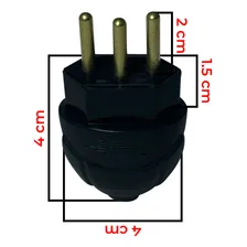 Kit 20 Plugue Pino 10a Macho 2p+t Com Nbr Preto Foto mini 4