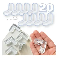 Kit 20 Protetores Quina De Mesa Cantoneira Triangulo Segurança Criança Transparente Marca Kururuá Foto mini 1
