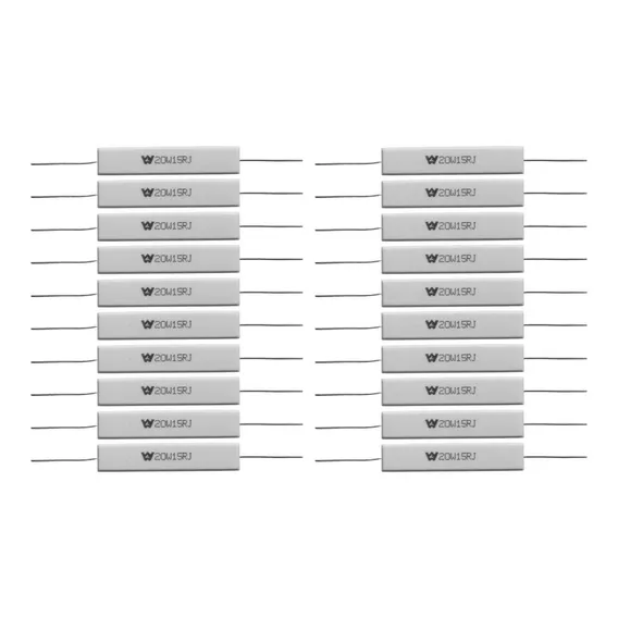 Kit 20 Resistor Porcelana 20w 15r Atenuador P/ Driver Tweete Foto 1
