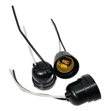 Kit 20 Soquete Com Rabicho Para Lâmpada Bulbo E27 2a Preto Foto mini 3
