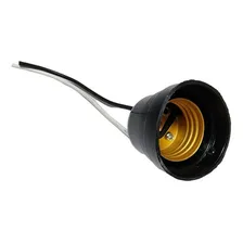 Kit 20 Soquete Com Rabicho Para Lâmpada Bulbo E27 2a Preto Foto mini 2