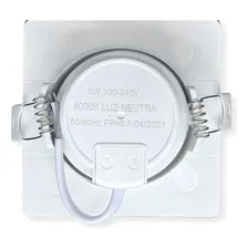 Kit 20 Spot 5w Led Quadrado Embutir Gesso Teto Branco Quente Foto mini  3